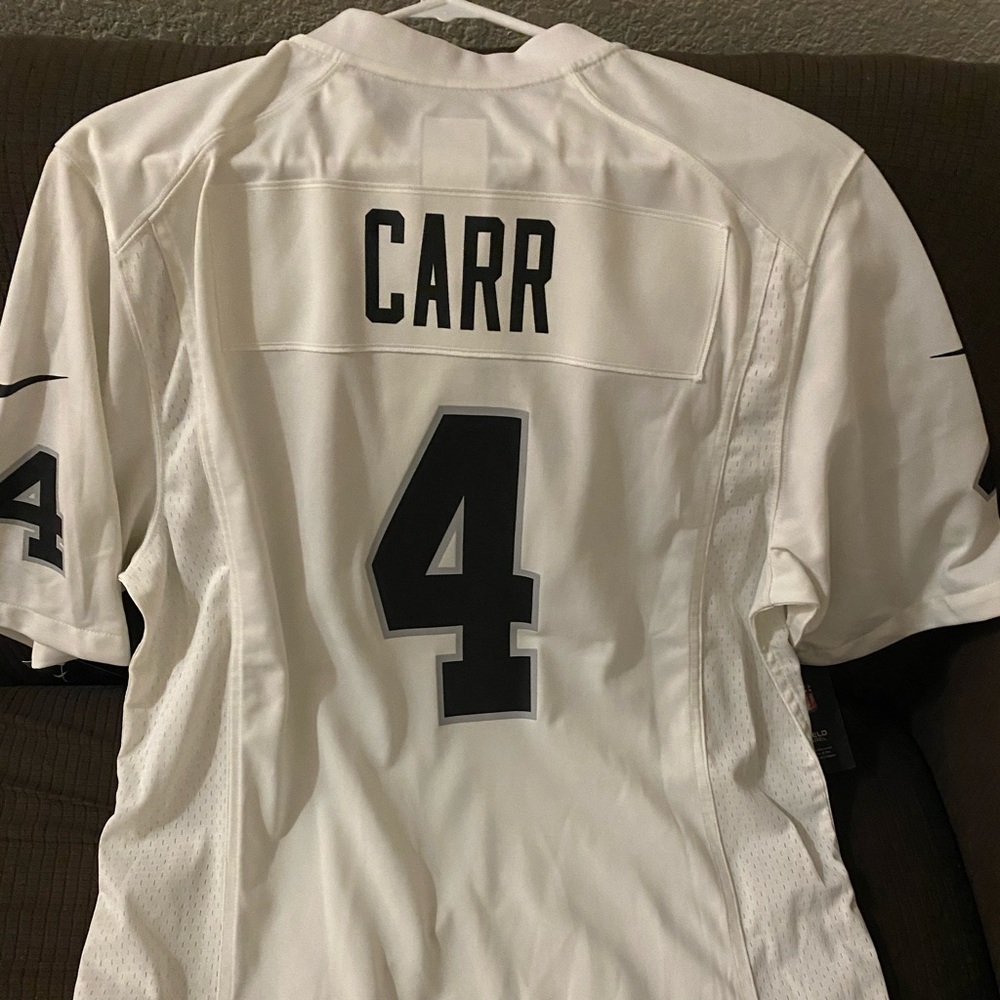 Derek Car White Raiders 4 Jersey NEW LG